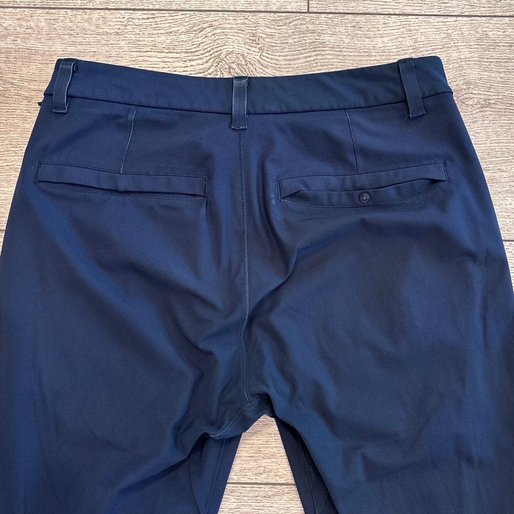 Lululemon Commission Slim Fit Pants Mens 31 Navy Blue ABC Technical Chino Golf - Picture 7 of 9
